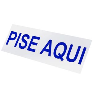 Adesivo de Vinil Transparente escrito "Pise Aqui" - 210x74mm