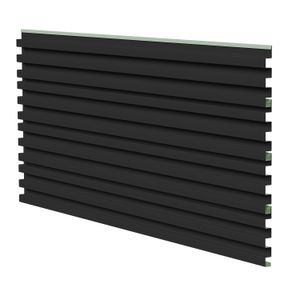 Painel Ripado Metálico Lystra, cor  PRETO - Kit com  5,90M²