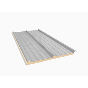 Telha Trapezoidal Confort Térmica Sanduíche - Aço Galvalume Natural com Forro Branco Neve - Núcleo em PIR 30 mm