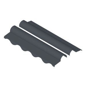 Conjunto Cumeeira Dentada para Isotelha Colonial Crinkle Cinza Ardósia – Peça com 1 Metro